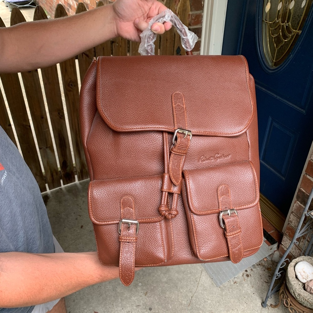 Robert Graham Chestnut Leather Backpack